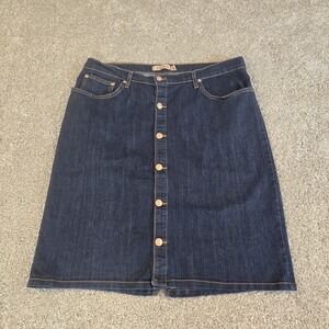 Judy Blue  Button-front   Dark Denim  A-line Skirt Women's Size 3xl,  Back  Slit